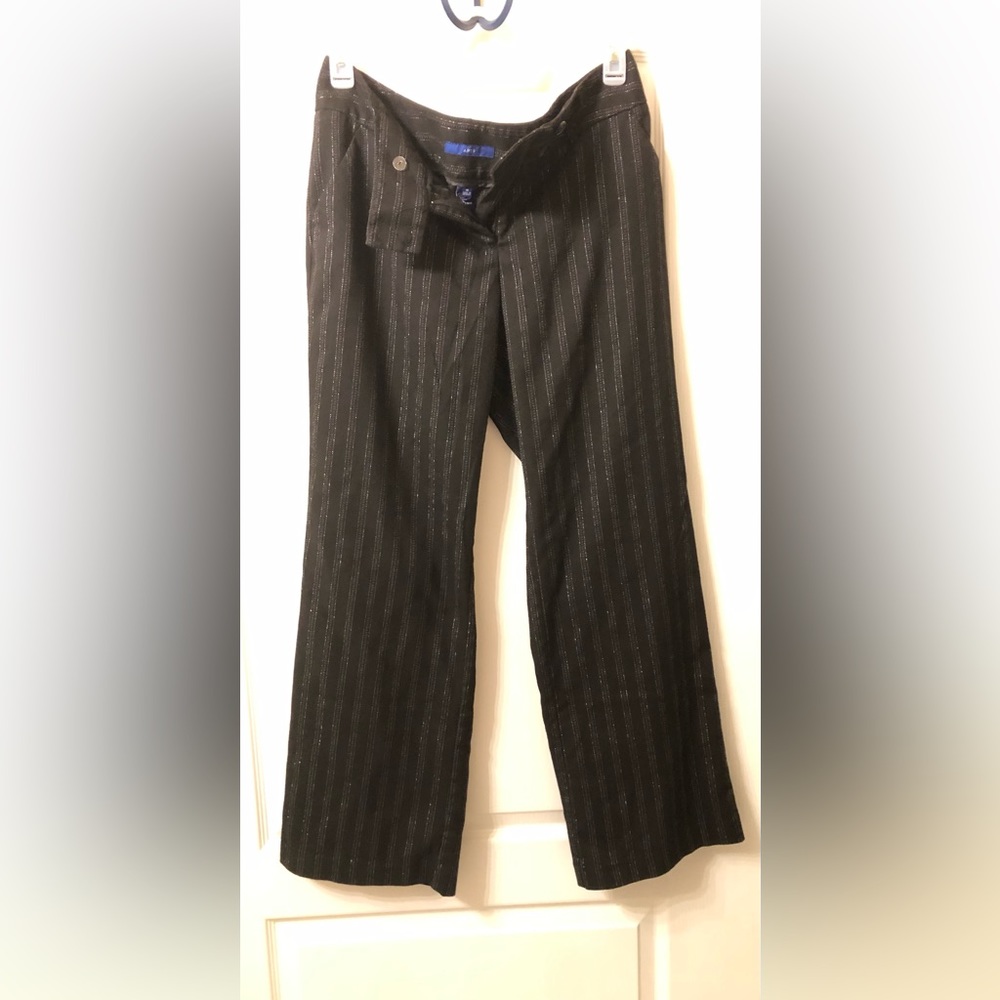 Apt. 9 Black Silver Stripe Trousers